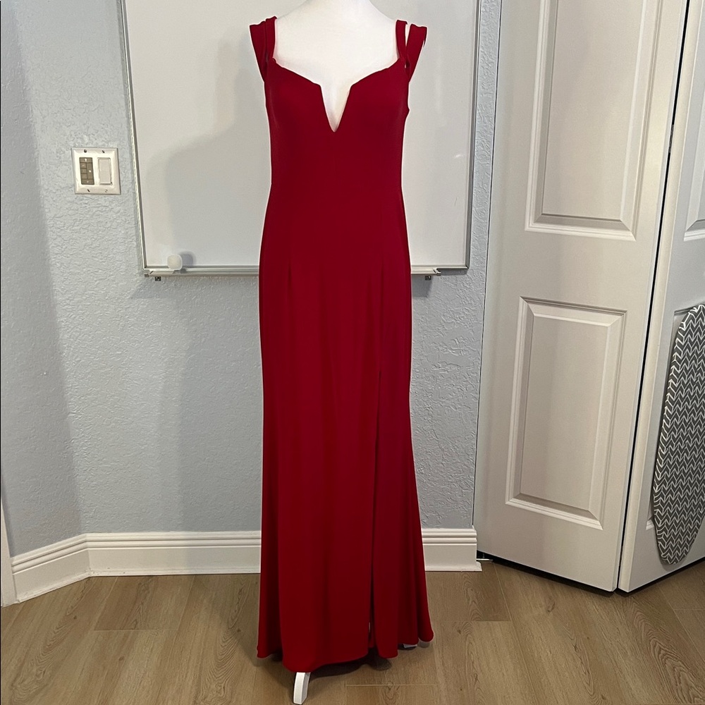 Aqua Red Sleeveless Sweetheart Maxi Dress